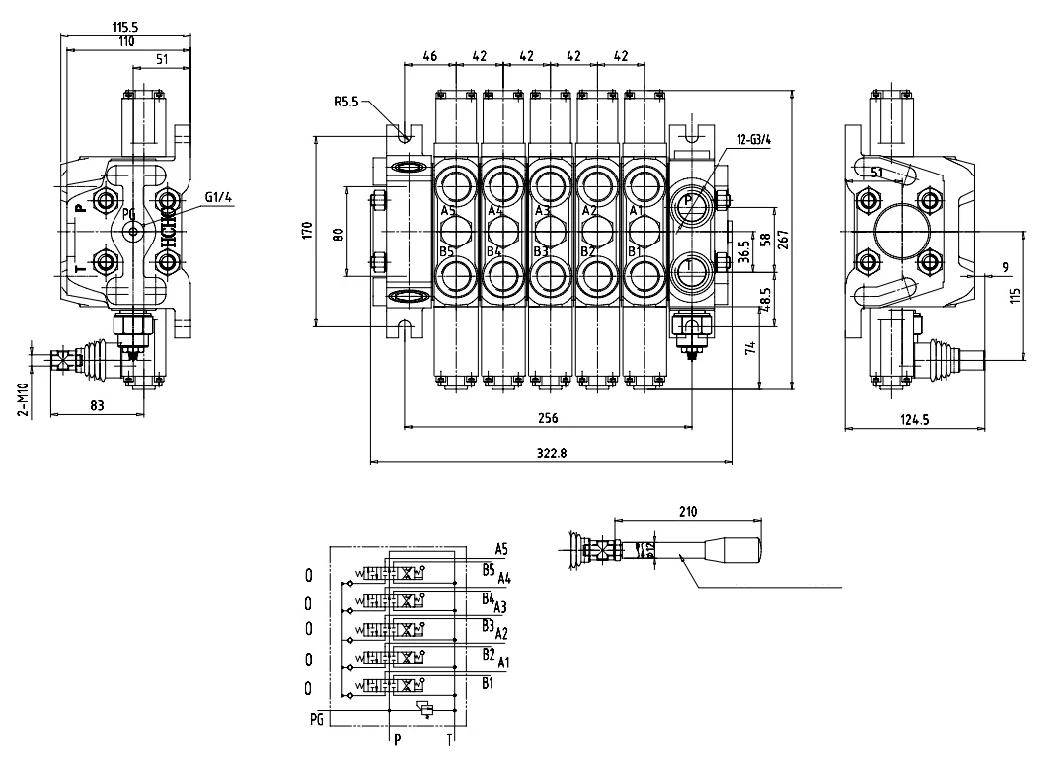 China Products Sectional Type Hydraulic Directional Control Valve Edl